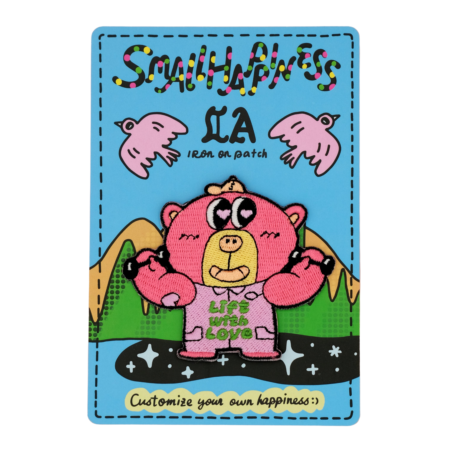 Boba Bear Workout Iron-on Embroidery Patch