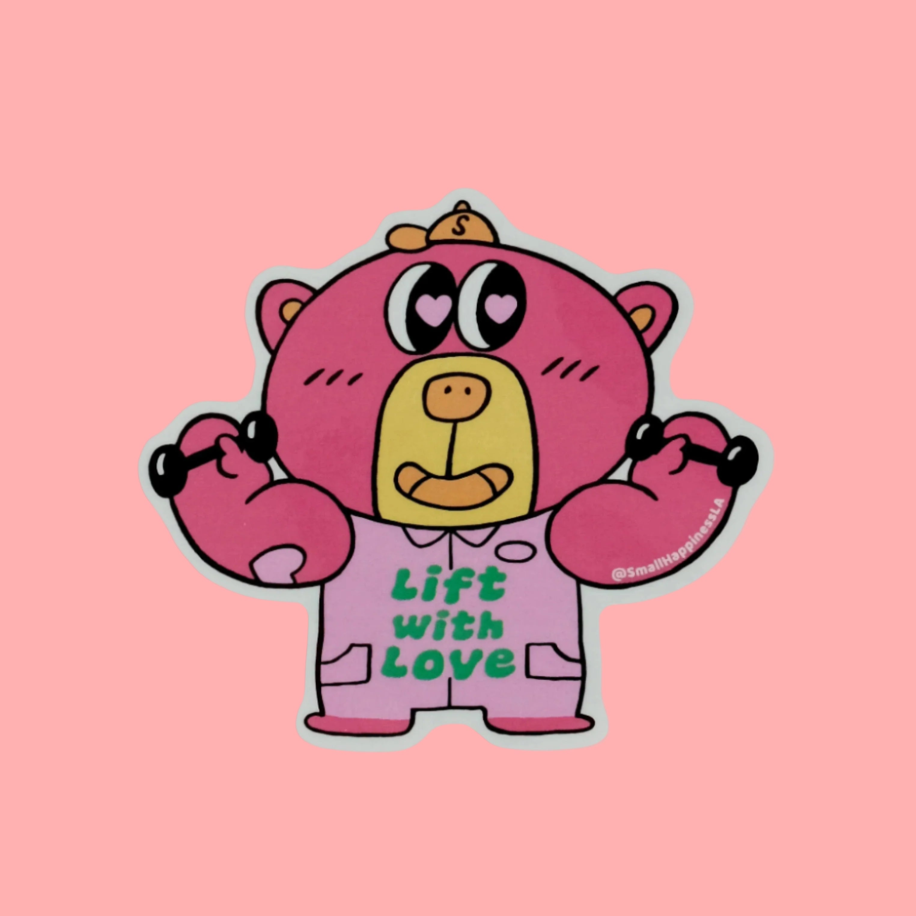 Boba Bear Workout Vinyl Sticker