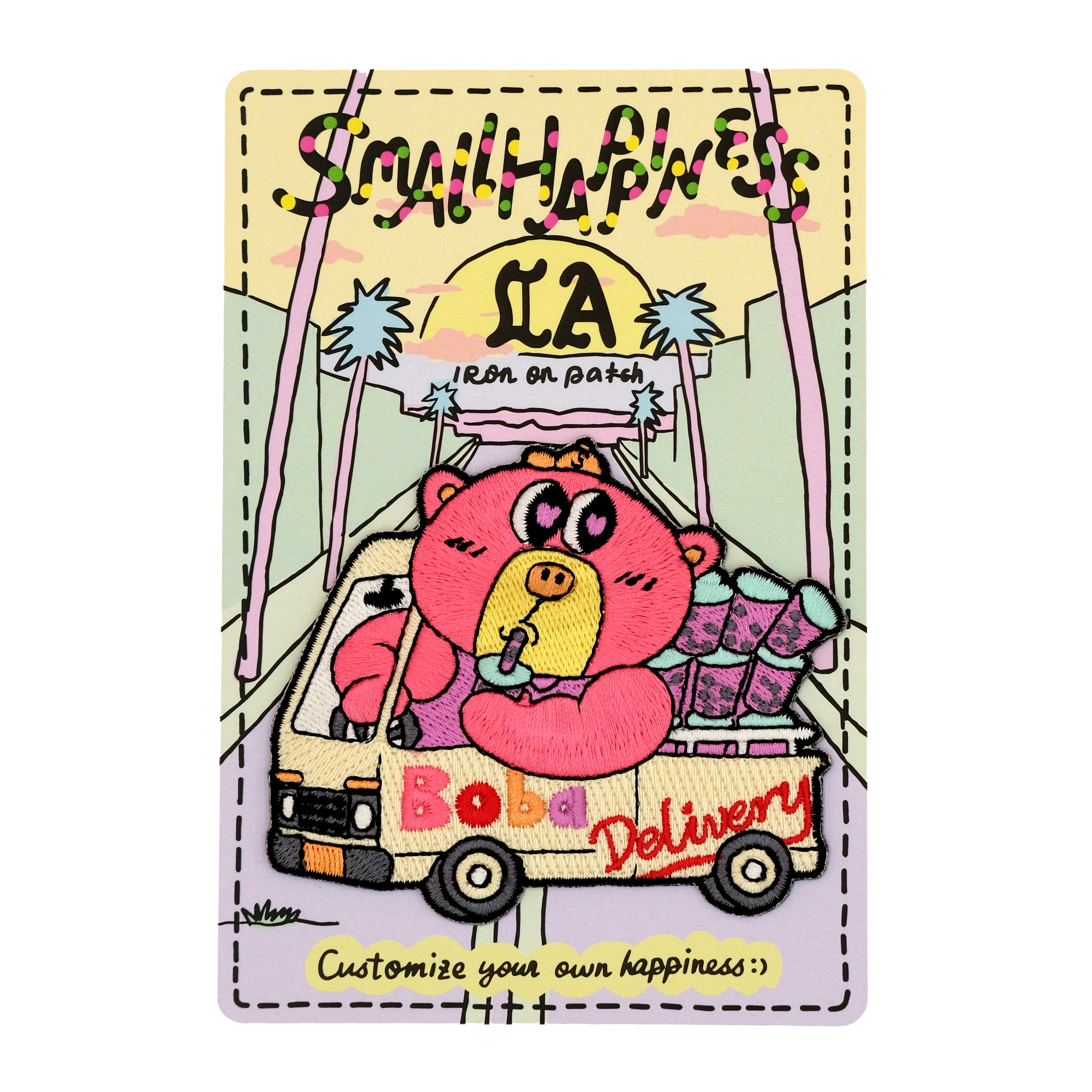 Boba Delivery Iron-on Embroidery Patch