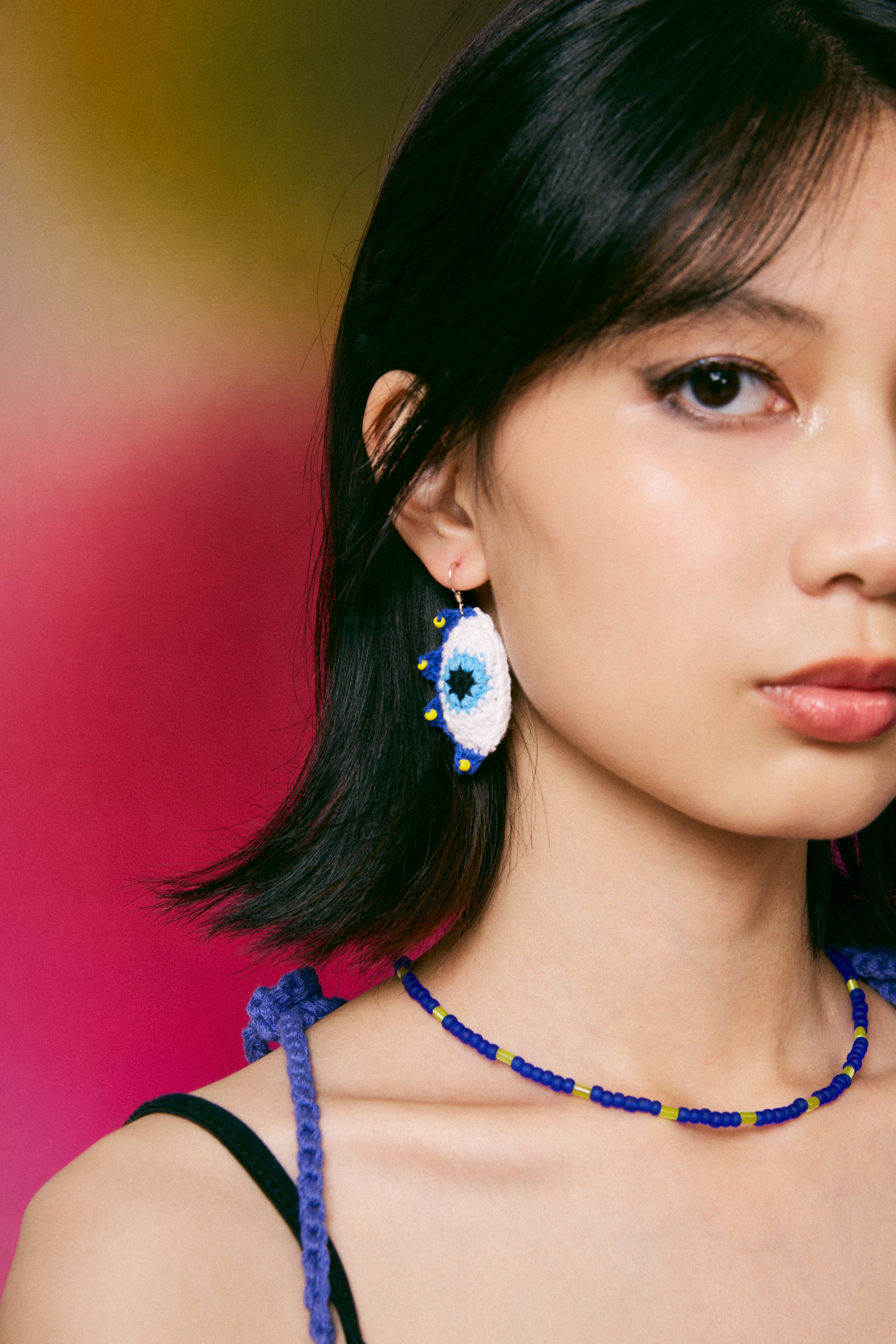 Evil Eye Crochet Earrings