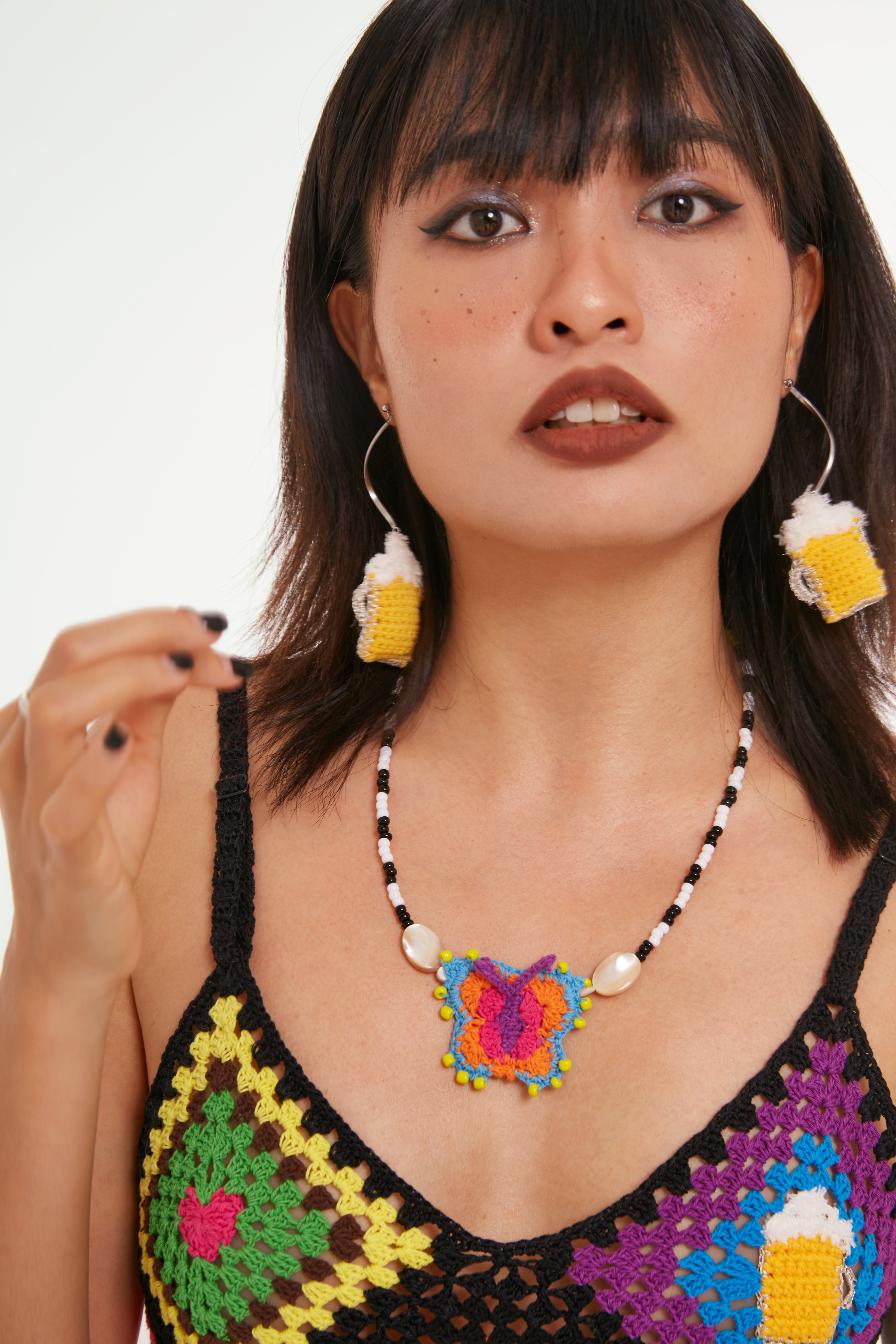 Happy Hour Beer Crochet Earrings