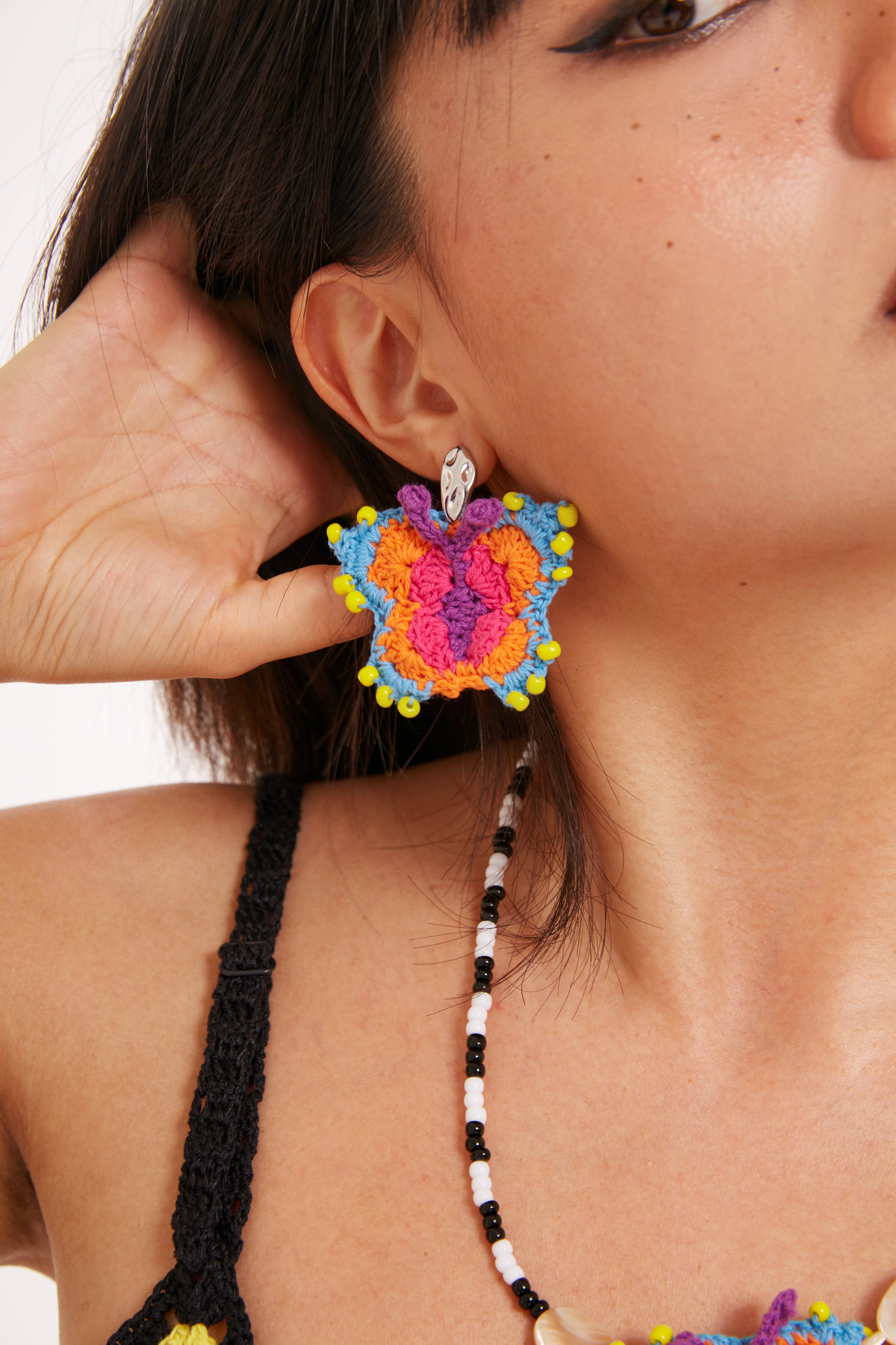 Butterfly Crochet Stud Earrings