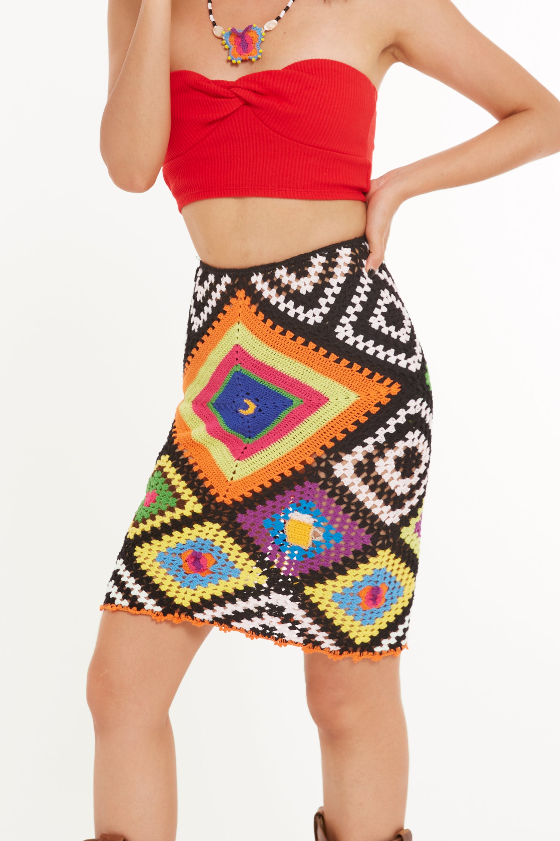 Granny Square Crochet Skirt