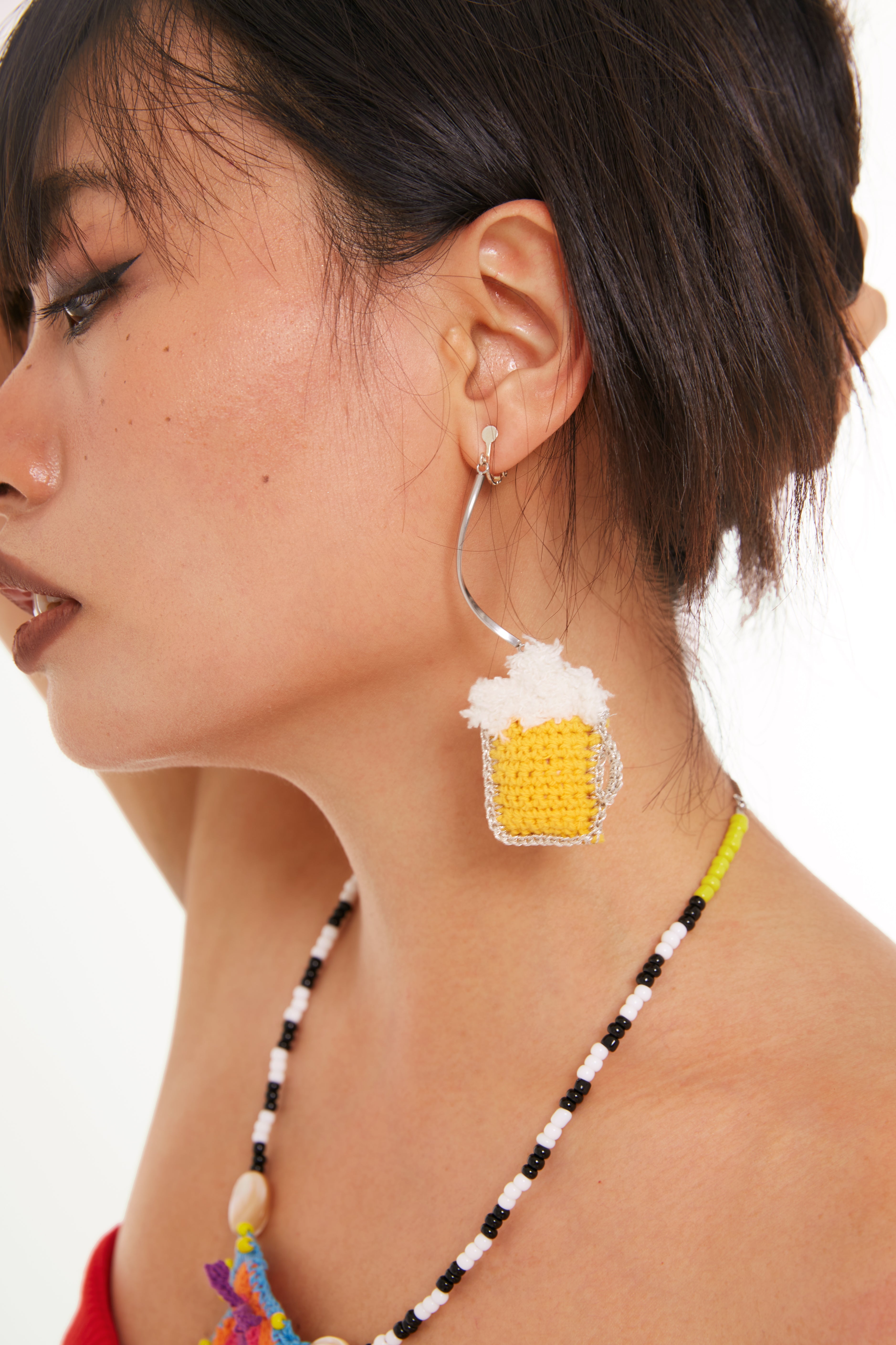 Happy Hour Beer Crochet Earrings