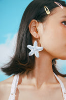 Blue Starfish Crochet Earrings
