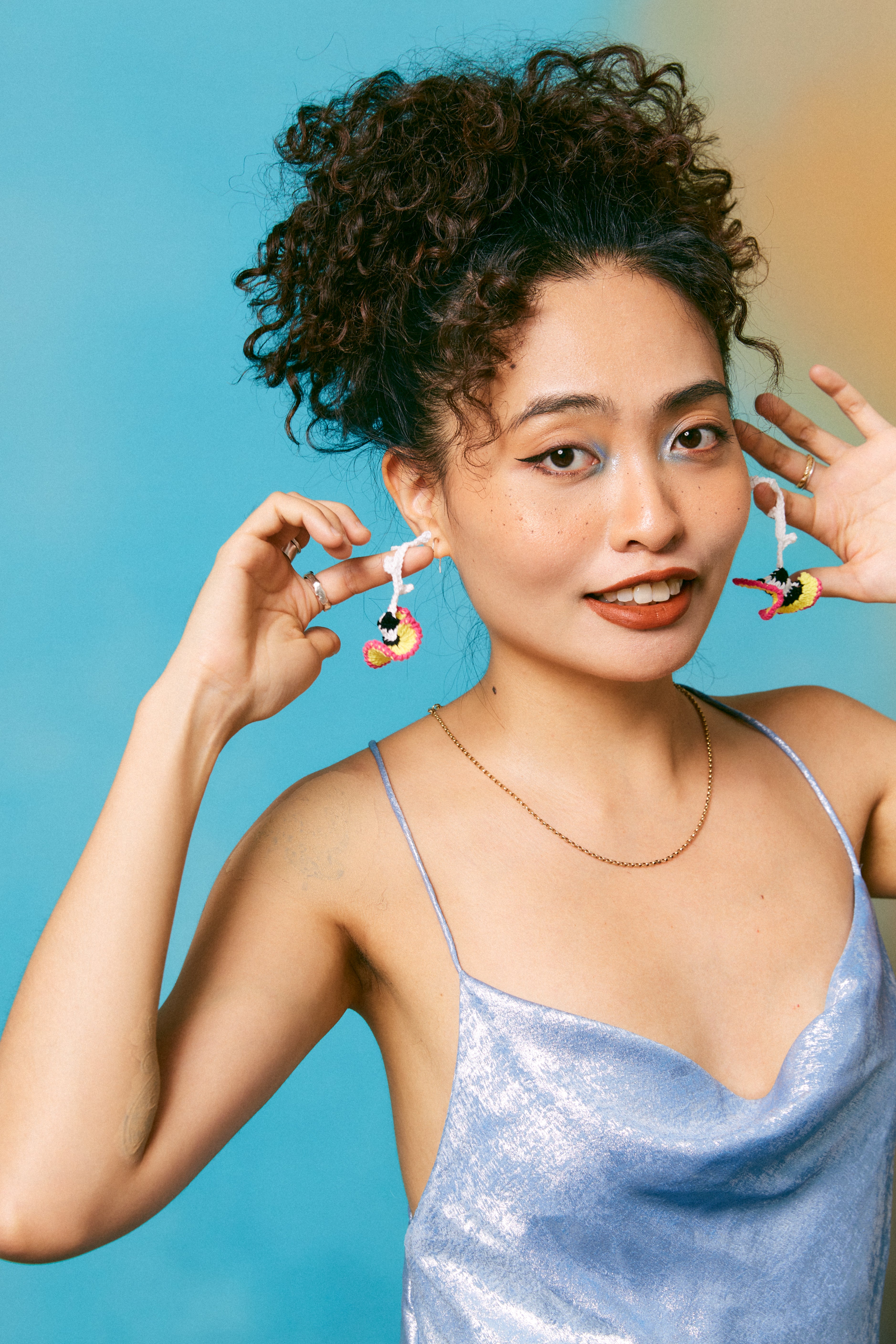 Coral Bloom Crochet Earrings