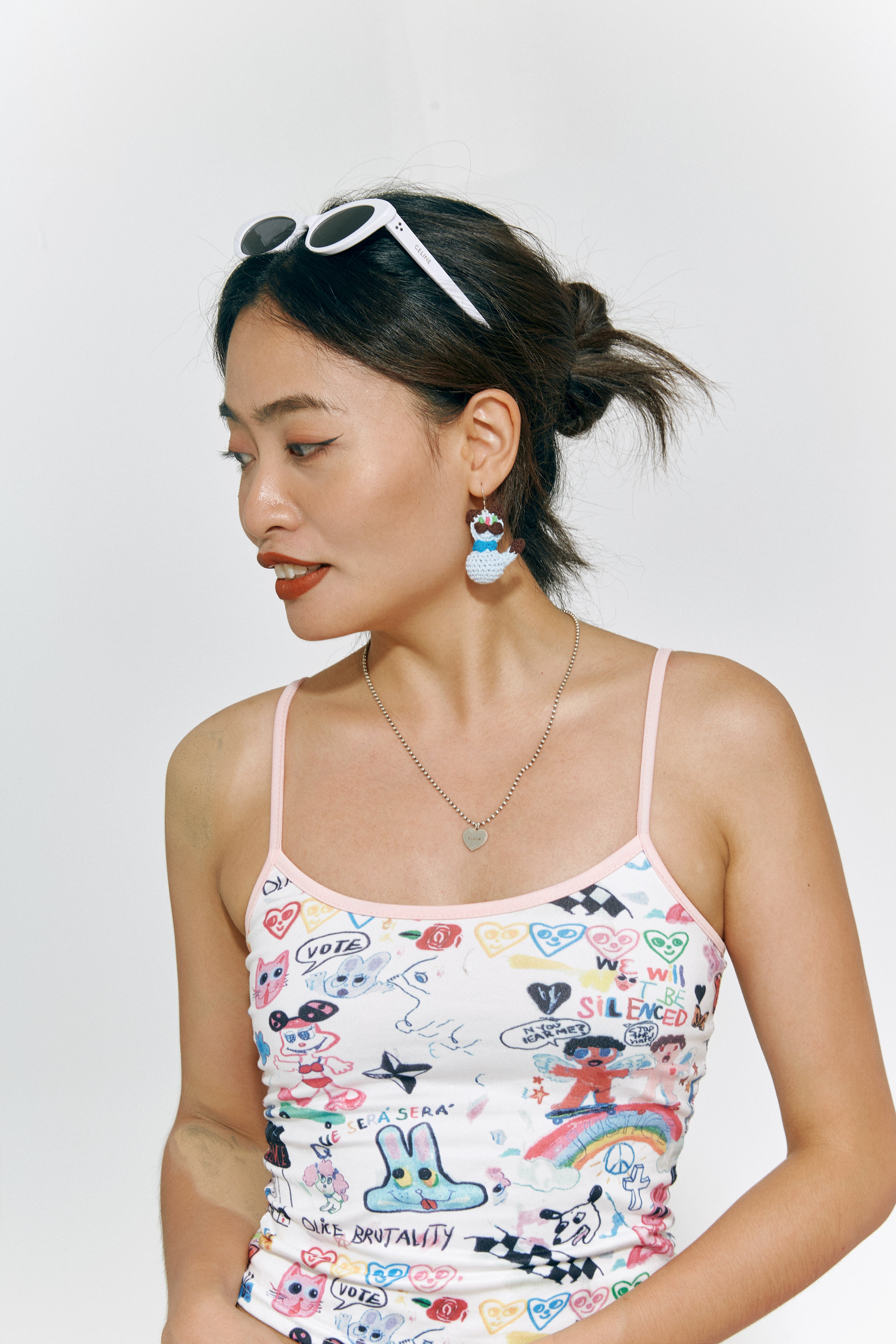 Chubby Cat Crochet Earrings