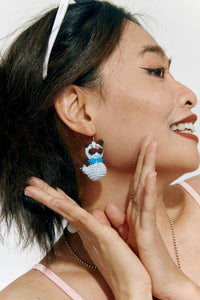 Chubby Cat Crochet Earrings