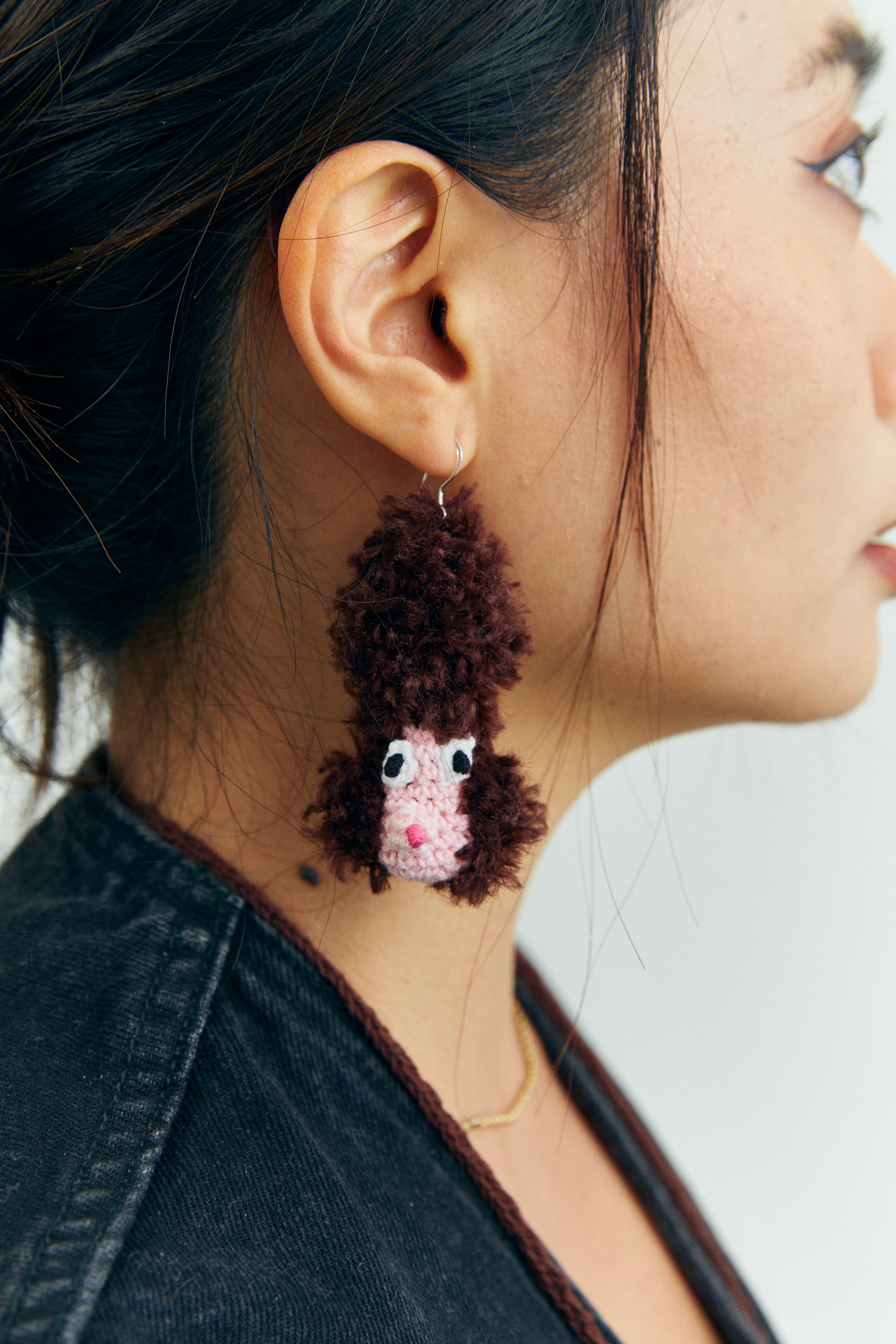 Fluffy Poodle Crochet Earrings