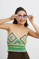 Fluffy Evil Eye Crochet Earrings