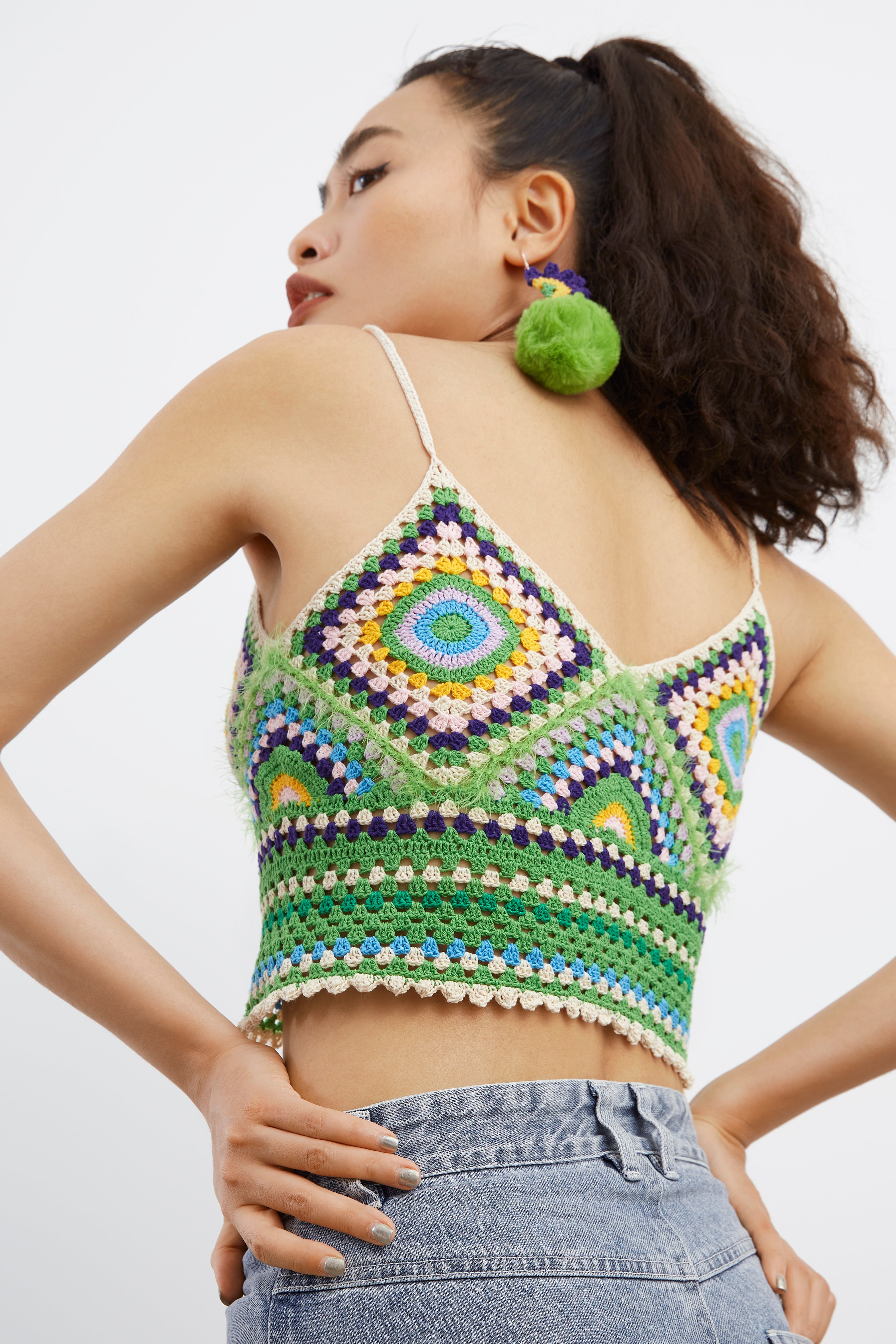 Granny Square Crochet Camisole (Ivory)