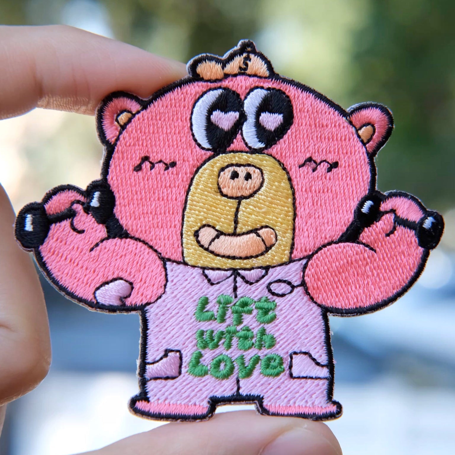 Boba Bear Workout Iron-on Embroidery Patch
