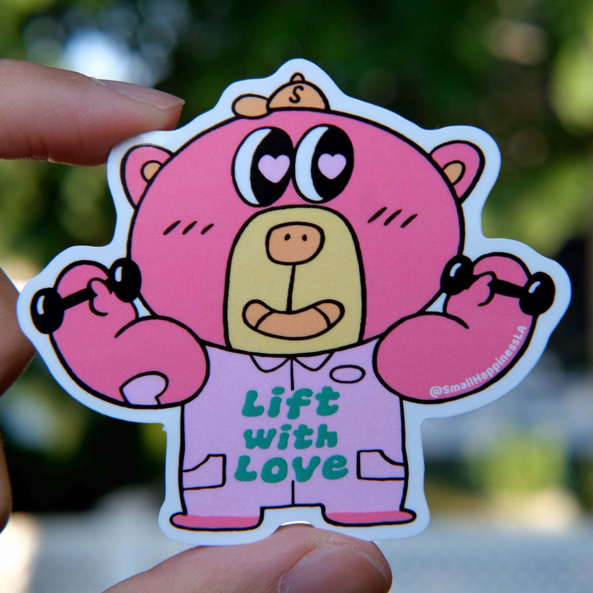 Boba Bear Workout Vinyl Sticker
