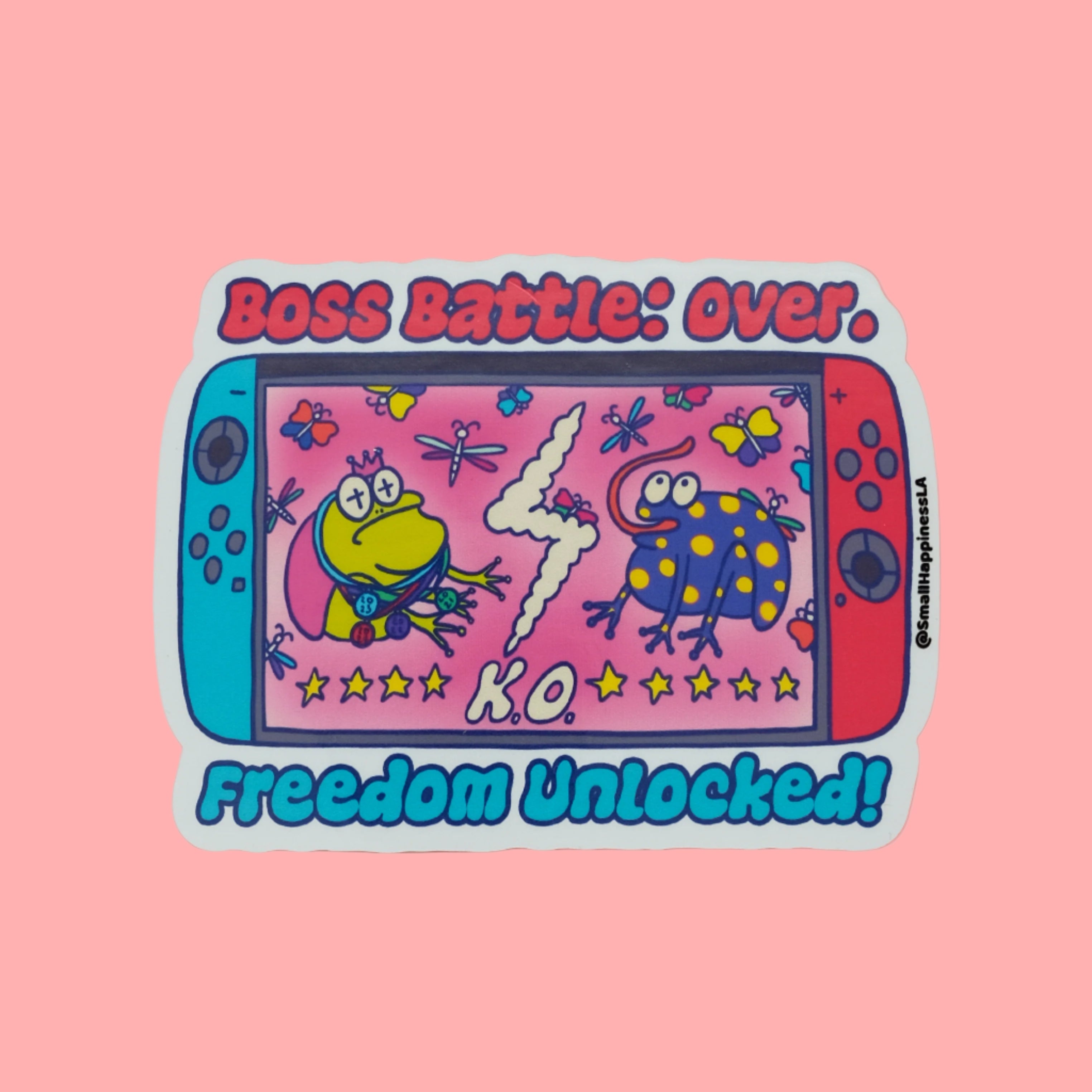 Boss Battle Frog Vinyl Sticker (B-Grade)