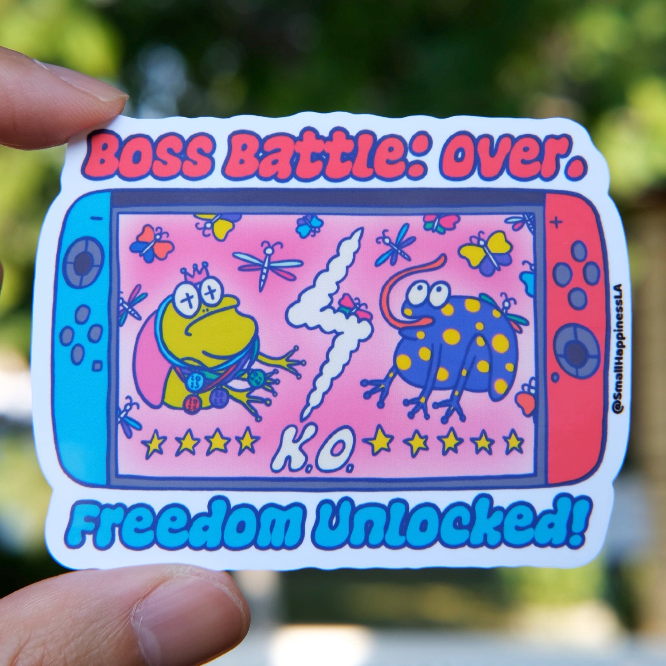 Boss Battle Frog Vinyl Sticker (B-Grade)