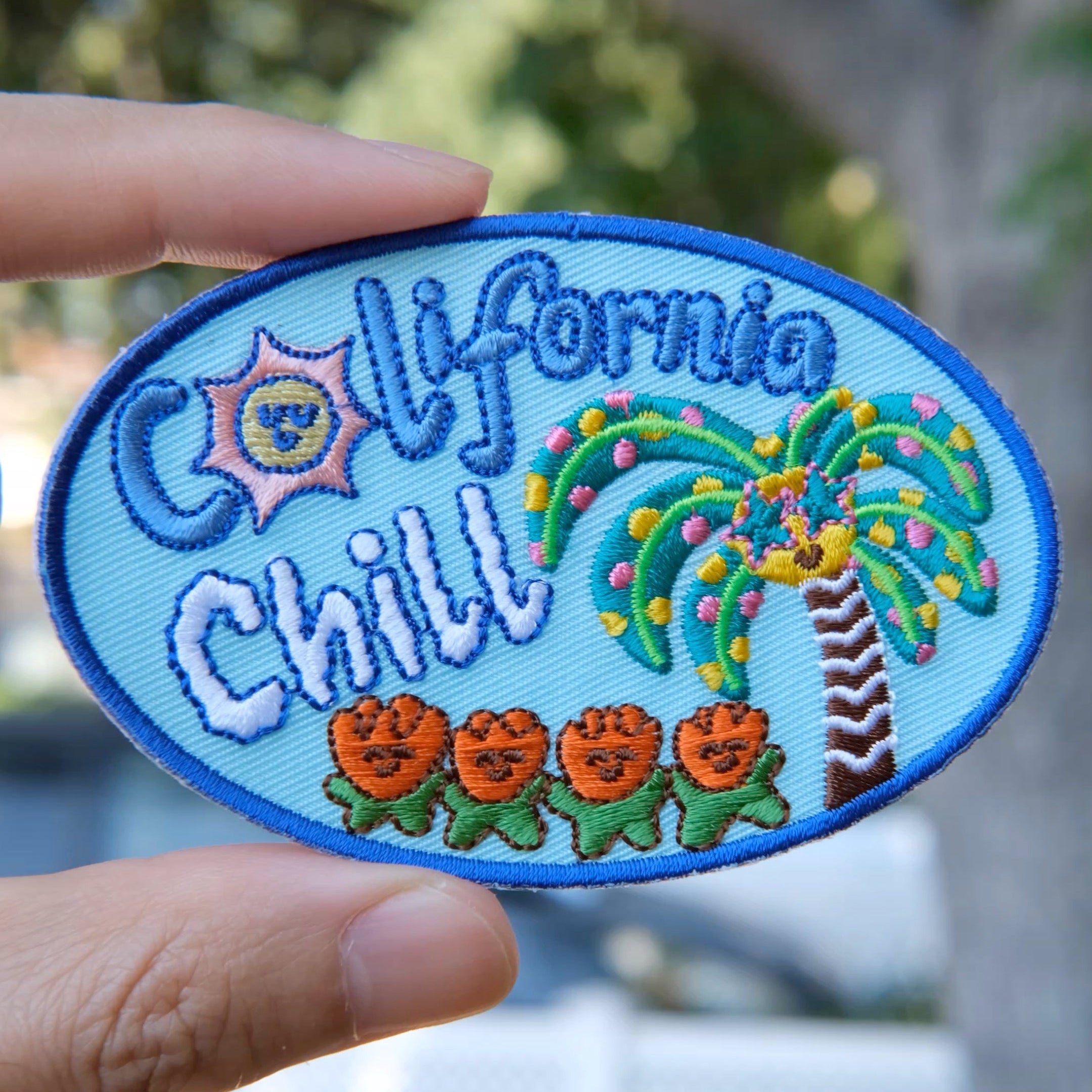California Chill - Palm Tree Iron-on Embroidery Patch