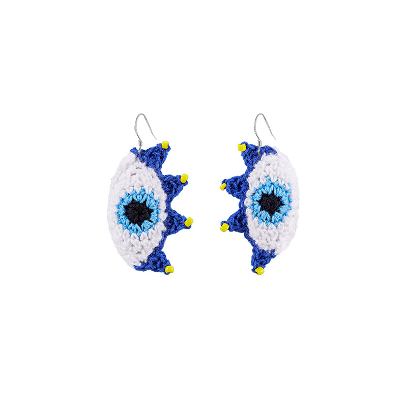 Evil Eye Crochet Earrings