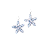 Blue Starfish Crochet Earrings