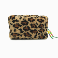 Large Handmade Leopard Print Pouch, Personalizable