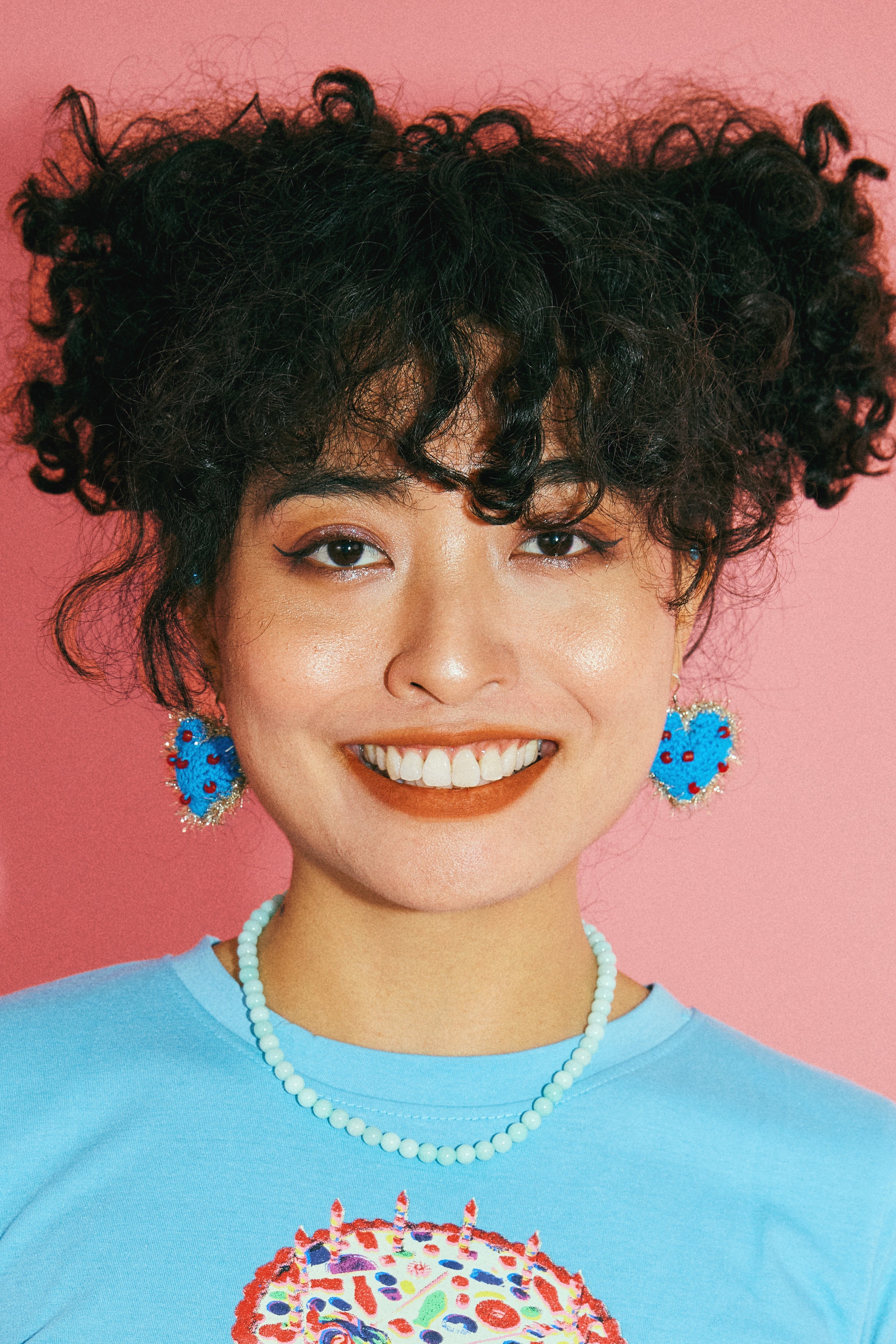Blue Heart Crochet Earrings