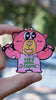 Video of Boba bear workout embroidery patch held in hand, showing size, texture, stitching details, and fabric under sunlight
